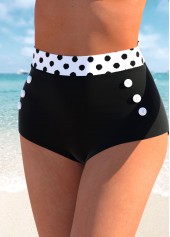 High Waisted Polka Dot White Bikini Bottom | thumb picture 