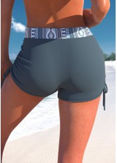 Mid Waisted Tribal Print Dusty Blue Swim Shorts | thumb picture 