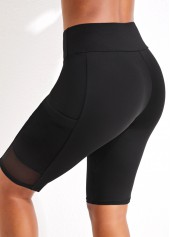 High Waisted Black Pocket Beach Shorts | thumb picture 