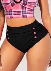 High Waisted Black Button Bikini Bottom | thumb picture 