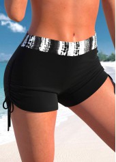 Criss Cross Tie Dye Print Black Bikini Set