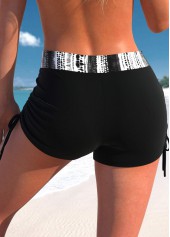 Criss Cross Tie Dye Print Black Bikini Set