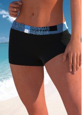 Mid Waisted Geometric Print Black Swim Shorts | thumb picture 