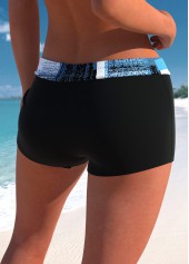 Mid Waisted Geometric Print Black Swim Shorts | thumb picture 