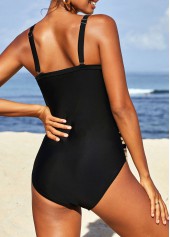 Patchwork Leopard Black One Piece Swimwear | thumb picture 