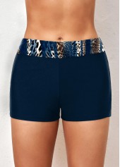 Mid Waisted Plus Size Navy Leopard Swim Shorts