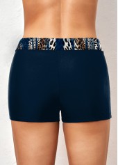 Mid Waisted Plus Size Navy Leopard Swim Shorts | thumb picture 