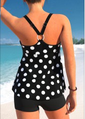 Handkerchief Hem Polka Dot Black Tankini Top-No Bottom | picture 2