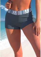 Mid Waisted Tribal Print Dusty Blue Swim Shorts | thumb picture 
