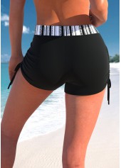 Mid Waisted Striped Black Swim Shorts | thumb picture 