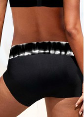 Mid Waisted Tie Dye Print Black Swim Shorts | thumb picture 