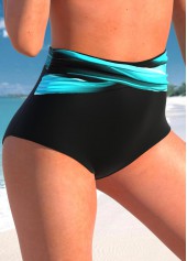 High Waisted Ombre Cyan Bikini Bottom | thumb picture 