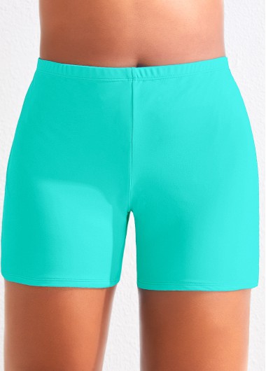 Modlily High Waisted Plus Size Cyan Swimwear Shorts - 3X