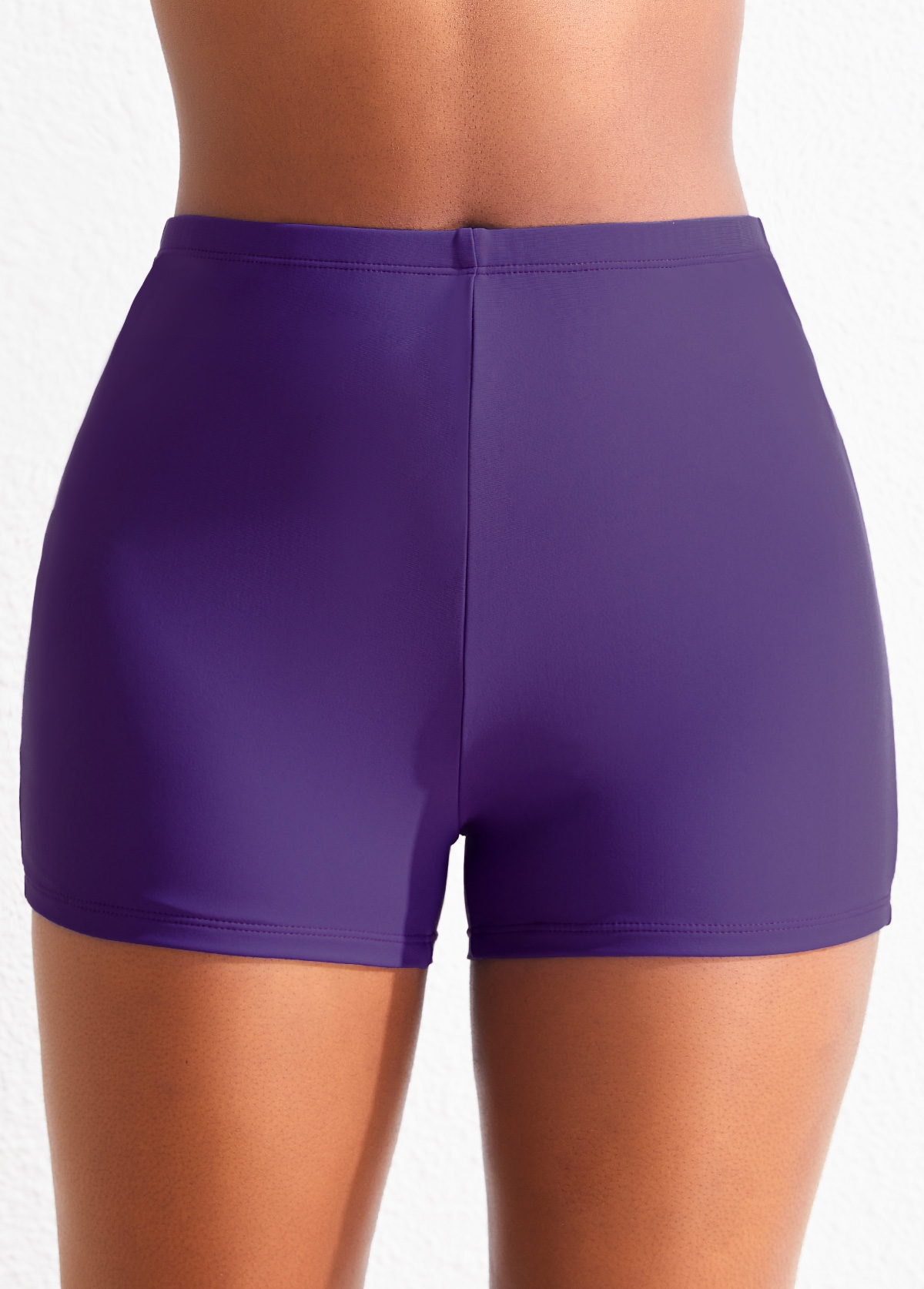 Mid Waisted Dark Purple Swimwear Shorts