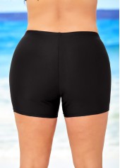 Black Mid Waisted Elastic Detail Swimwear Shorts | thumb picture 