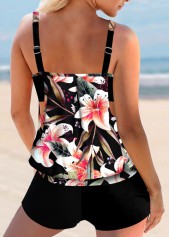 Floral Print Multi Color Wide Strap Cutout Tankini Top-No Bottom | picture 2