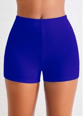 Mid Waisted Blue Stretchy Swimwear Shorts
