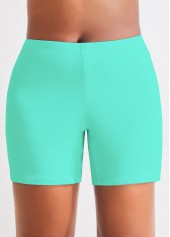 High Waisted Plus Size Mint Green Swim Shorts
