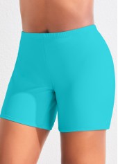 High Waisted Plus Size Neon Blue Swim Shorts | thumb picture 