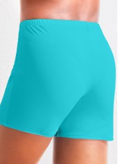 High Waisted Plus Size Neon Blue Swim Shorts | thumb picture 