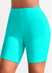 High Waisted Plus Size Cyan Swim Shorts | thumb picture 