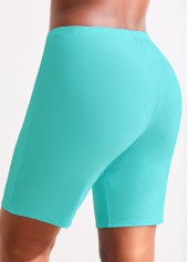 High Waisted Plus Size Mint Green Swim Shorts