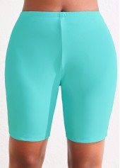 High Waisted Plus Size Mint Green Swim Shorts