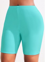 High Waisted Plus Size Mint Green Swim Shorts