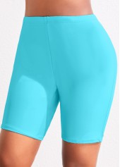 High Waisted Plus Size Neon Blue Swim Shorts | thumb picture 