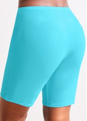 High Waisted Plus Size Neon Blue Swim Shorts | thumb picture 
