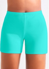 High Waisted Plus Size Cyan Swimwear Shorts