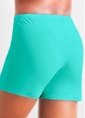 High Waisted Plus Size Cyan Swimwear Shorts | thumb picture 
