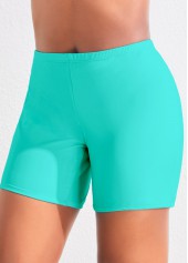High Waisted Plus Size Cyan Swimwear Shorts | thumb picture 