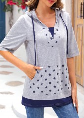 Light Grey Marl Star Print T Shirt | thumb picture 