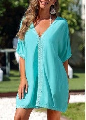 Lace Cyan Side Slit Cover Up | thumb picture 