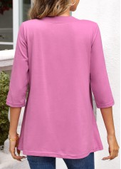 Purple 3/4 Sleeve Square Neck Cardigan and Tank Top | thumb picture 
