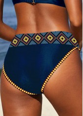 Mid Waisted Tribal Print Peacock Blue Bikini Bottom | thumb picture 