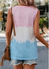 Multi Color Pocket V Neck Tank Top | thumb picture 