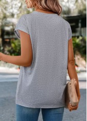 Light Grey Marl Floral Print T Shirt | thumb picture 