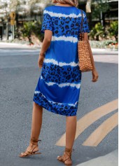 Blue Leopard H Shape Short Sleeve Dress | thumb picture 