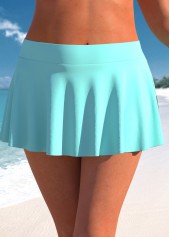 Mid Waisted Plus Size Cyan Pantskirt