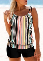 Plus Size Multi Color Tankini Set