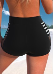 High Waisted Striped Black Swim Shorts | thumb picture 