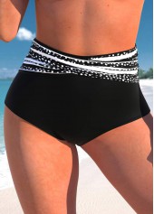 High Waisted Polka Dot Black Bikini Bottom