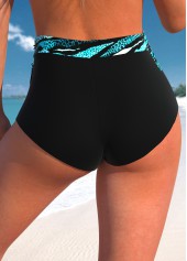 High Waisted Striped Black Bikini Bottom | thumb picture 