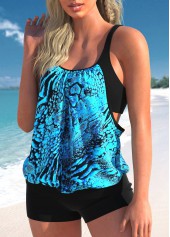 Fake 2in1 Animal Print Black Tankini Top-No Bottom | picture 3