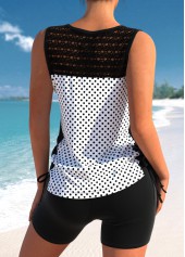 Criss Cross Polka Dot White Tankini Top-No Bottom | picture 2
