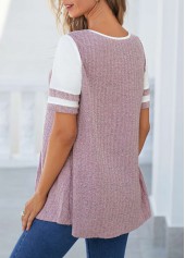 Purple Cut Out Short Sleeve T Shirt | thumb picture 