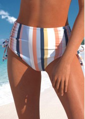 High Waisted Multi Stripe Print Bikini Bottom | thumb picture 