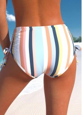 High Waisted Multi Stripe Print Bikini Bottom | thumb picture 